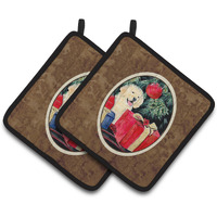 "Caroline's Treasures Golden Retriever Pair of Pot Holders SS8578PTHD, 7.5HX7.5W, Multicolor"