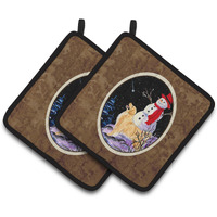 "Caroline's Treasures Golden Retriever Pair of Pot Holders SS8579PTHD, 7.5HX7.5W, Multicolor"