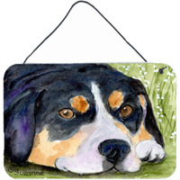 "Caroline's Treasures SS8596DS812 Entlebucher Mountain Dog Indoor Aluminum Metal Wall or Door Hanging Prints, 8 x 12"", Multicolor"