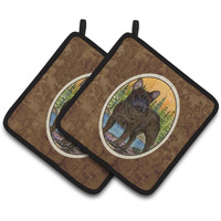 "Caroline's Treasures French Bulldog Pair of Pot Holders SS8597PTHD, 7.5HX7.5W, Multicolor"
