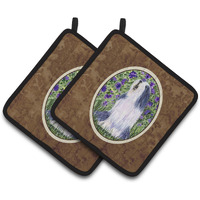 "Caroline's Treasures Bearded Collie Pair of Pot Holders SS8602PTHD, 7.5HX7.5W, Multicolor"