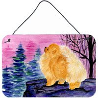 "Caroline's Treasures SS8606DS812 Pomeranian Indoor Aluminum Metal Wall or Door Hanging Prints, 8 x 12"", Multicolor"