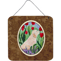 "Caroline's Treasures SS8610DS66 Golden Retriever Aluminum Metal Wall or Door Hanging Prints, 6 x 6"", Multicolor"