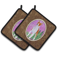 "Caroline's Treasures SS8611PTHD Basenji Pot Holders (1 Pair), 7.5"" x 7.5"", Multicolor"