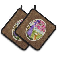 "Caroline's Treasures Corgi Pair of Pot Holders SS8616PTHD, 7.5HX7.5W, Multicolor"