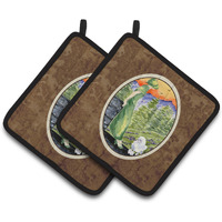 "Caroline's Treasures Poodle Pair of Pot Holders SS8618PTHD, 7.5HX7.5W, Multicolor"