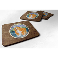 "Caroline's Treasures SS8619FC Nova Scotia Duck Toller Foam Coasters (Set of 4), 3.5"" H x 3.5"" W, Multicolor"