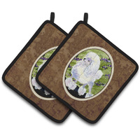 "Caroline's Treasures Poodle Pair of Pot Holders SS8620PTHD, 7.5HX7.5W, Multicolor"