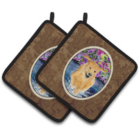 "Caroline's Treasures Golden Retriever Pair of Pot Holders SS8627PTHD, 7.5HX7.5W, Multicolor"