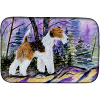 "Caroline's Treasures Fox Terrier Dish Drying Mat, 14"" x 21"", Multicolor"