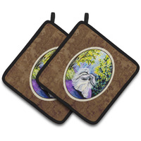 "Caroline's Treasures Tibetan Terrier Pair of Pot Holders SS8643PTHD, 7.5HX7.5W, Multicolor"