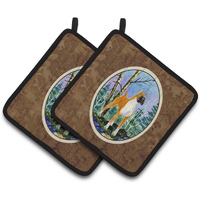 "Caroline's Treasures Boxer Pair of Pot Holders SS8650PTHD, 7.5HX7.5W, Multicolor"