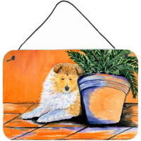 "Caroline's Treasures SS8667DS812 Sheltie Indoor Aluminum Metal Wall or Door Hanging Prints, 8 x 12"", Multicolor"