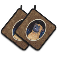"Caroline's Treasures Bullmastiff Pair of Pot Holders SS8672PTHD, 7.5HX7.5W, Multicolor"