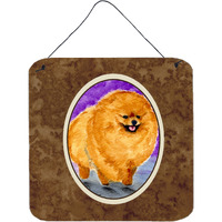 "Caroline's Treasures SS8681DS66 Pomeranian Aluminum Metal Wall or Door Hanging Prints, 6 x 6"", Multicolor"