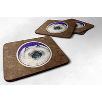 "Caroline's Treasures SS8691FC Keeshond Foam Coasters (Set of 4), 3.5"" H x 3.5"" W, Multicolor"