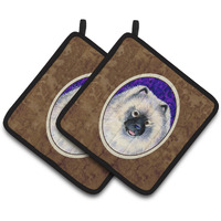 "Caroline's Treasures Keeshond Pair of Pot Holders SS8691PTHD, 7.5HX7.5W, Multicolor"