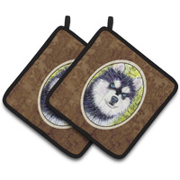 "Caroline's Treasures Klee Kai Pair of Pot Holders SS8695PTHD, 7.5HX7.5W, Multicolor"