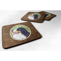 "Caroline's Treasures SS8706FC Bernese Mountain Dog Foam Coasters (Set of 4), 3.5"" H x 3.5"" W, Multicolor"