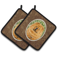 "Caroline's Treasures Chow Pair of Pot Holders SS8709PTHD, 7.5HX7.5W, Multicolor"
