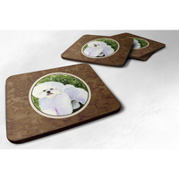 "Caroline's Treasures SS8712FC Bichon Frise Foam Coasters (Set of 4), 3.5"" H x 3.5"" W, Multicolor"
