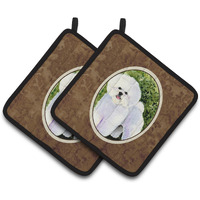 "Caroline's Treasures Bichon Frise Pair of Pot Holders SS8712PTHD, 7.5HX7.5W, Multicolor"