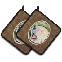 "Caroline's Treasures Golden Retriever Pair of Pot Holders SS8717PTHD, 7.5HX7.5W, Multicolor"