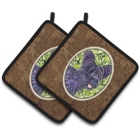 "Caroline's Treasures Skye Terrier Pair of Pot Holders SS8718PTHD, 7.5HX7.5W, Multicolor"