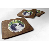 "Caroline's Treasures SS8730FC Japanese Chin Foam Coasters (Set of 4), 3.5"" H x 3.5"" W, Multicolor"