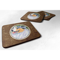 "Caroline's Treasures SS8736FC Australian Shepherd Foam Coasters (Set of 4), 3.5"" H x 3.5"" W, Multicolor"