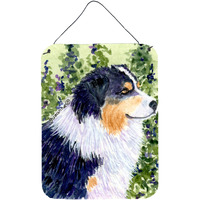 "Caroline's Treasures SS8737DS1216 Australian Shepherd Aluminium Metal Wall or Door Hanging Prints, 16"" x 12"", Multicolor"