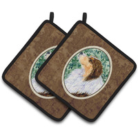 "Caroline's Treasures Australian Shepherd Pair of Pot Holders SS8738PTHD, 7.5HX7.5W, Multicolor"