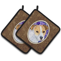 "Caroline's Treasures Jack Russell Terrier Pair of Pot Holders SS8740PTHD, 7.5HX7.5W, Multicolor"