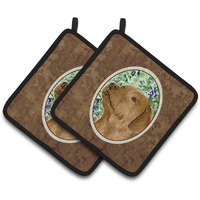 "Caroline's Treasures Chocolate Labrador Pair of Pot Holders SS8743PTHD, 7.5HX7.5W, Multicolor"