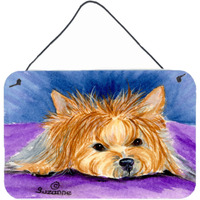 "Caroline's Treasures SS8749DS812 Yorkie Indoor Aluminum Metal Wall or Door Hanging Prints, 8 x 12"", Multicolor"