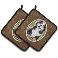 "Caroline's Treasures Bernese Mountain Dog Pair of Pot Holders SS8750PTHD, 7.5HX7.5W, Multicolor"