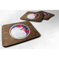 "Caroline's Treasures SS8752FC Samoyed Foam Coasters (Set of 4), 3.5"" H x 3.5"" W, Multicolor"