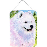 "Caroline's Treasures SS8755DS1216 Samoyed Aluminium Metal Wall or Door Hanging Prints, 16"" x 12"", Multicolor"