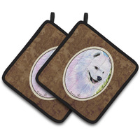 "Caroline's Treasures Samoyed Pair of Pot Holders SS8755PTHD, 7.5HX7.5W, Multicolor"