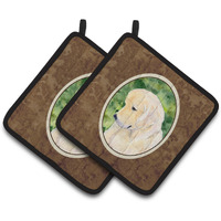 "Caroline's Treasures Golden Retriever Pair of Pot Holders SS8757PTHD, 7.5HX7.5W, Multicolor"