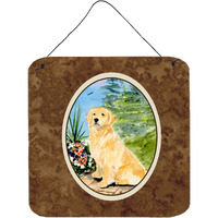 "Caroline's Treasures SS8758DS66 Golden Retriever Aluminum Metal Wall or Door Hanging Prints, 6 x 6"", Multicolor"