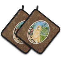 "Caroline's Treasures Golden Retriever Pair of Pot Holders SS8758PTHD, 7.5HX7.5W, Multicolor"