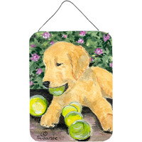 "Caroline's Treasures SS8759DS1216 Golden Retriever Aluminium Metal Wall or Door Hanging Prints, 16"" x 12"", Multicolor"