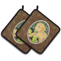 "Caroline's Treasures Golden Retriever Pair of Pot Holders SS8759PTHD, 7.5HX7.5W, Multicolor"