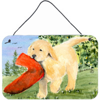 "Caroline's Treasures SS8762DS812 Golden Retriever Indoor Aluminum Metal Wall or Door Hanging Prints, 8 x 12"", Multicolor"