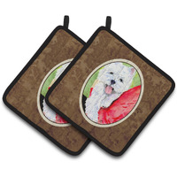 "Caroline's Treasures Westie Pair of Pot Holders SS8784PTHD, 7.5HX7.5W, Multicolor"