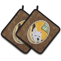 "Caroline's Treasures Westie Pair of Pot Holders SS8785PTHD, 7.5HX7.5W, Multicolor"