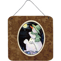 "Caroline's Treasures Snowman with Westie Aluminum Metal Wall or Door Hanging Prints, 6 x 6"", Multicolor"