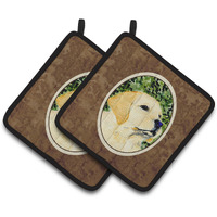 "Caroline's Treasures Labrador Pair of Pot Holders SS8803PTHD, 7.5HX7.5W, Multicolor"