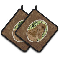 "Caroline's Treasures Cocker Spaniel Pair of Pot Holders SS8807PTHD, 7.5HX7.5W, Multicolor"